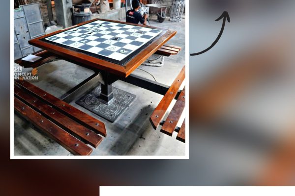meja & kursi model papan catur