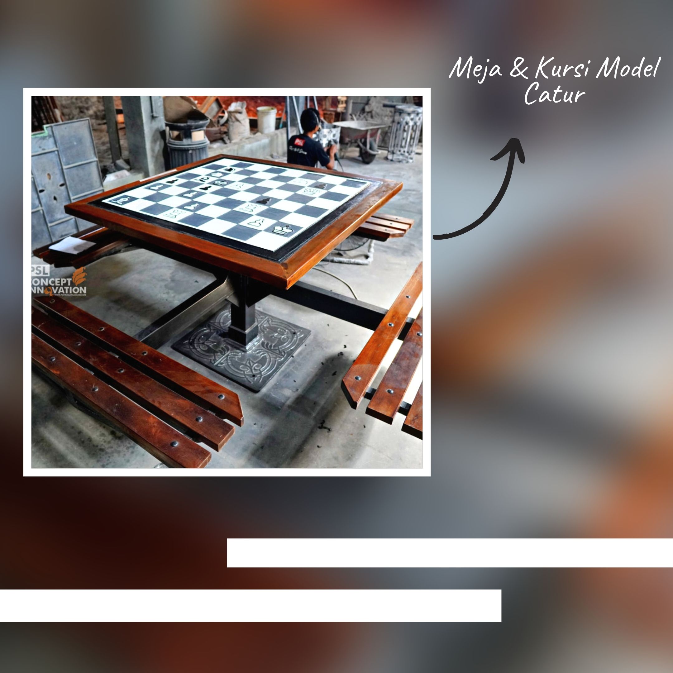 Meja & kursi model papan catur